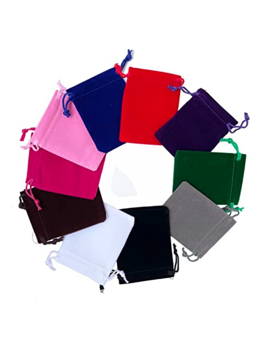 20pcs Velvet Drawstring Bags Small Jewelry Pouches Gift Bags 7x9cm